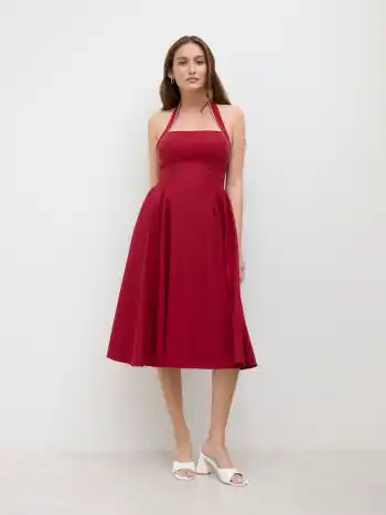 Sophisticated Boat Neck Bubble Hem Mini Dress