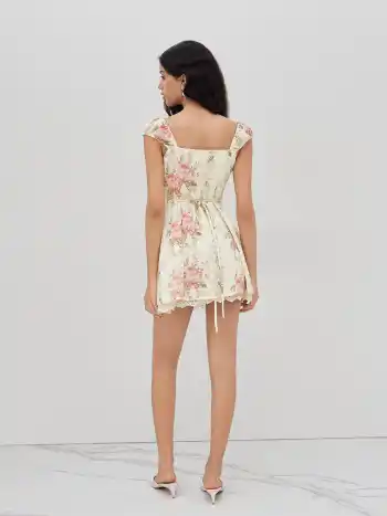Minimalist Square Neck Solid Mini Dress